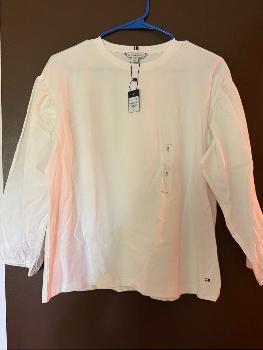 Tommy Hilfiger White Long Sleeve Crewneck Top